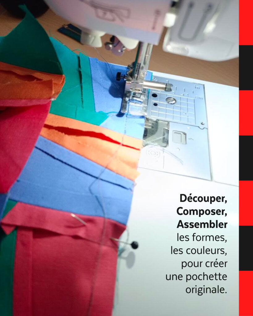Découper, Composer, Assembler les formes, les couleurs pour créer une pochette originale.